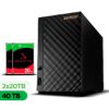 Imagem de Servidor NAS ASUSTOR AS1202T-US - 40TB - 2 Baias HDD - Torre - Realtek RTD1619B - 1x LAN 2,5GbE - Inclui 2 HDs Seagate IronWolf Pro NAS de 20TB