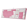 Imagem de Teclado Gamer Redragon Hades Rosa E Branco Switch Azul - K623-Pw