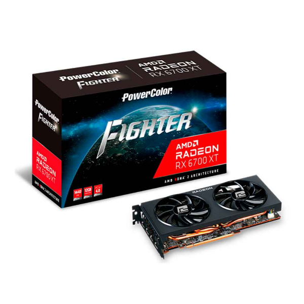 Imagem de Rx 6700 Xt Processador Grafico Powercolor Radeon Rx 6700 Xt, 12gb, Gddr6, Fighter, 192bits - Axrx 6700xt 12gbd6-3dh