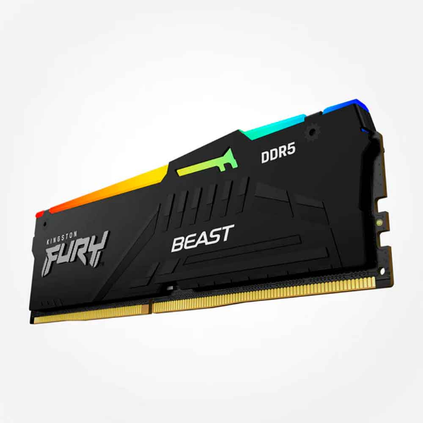 Imagem de Memoria Kingston Fury Beast Rgb 8gb Ddr5 5200mhz 1.25v Black Desktop - Kf552c40bba-8