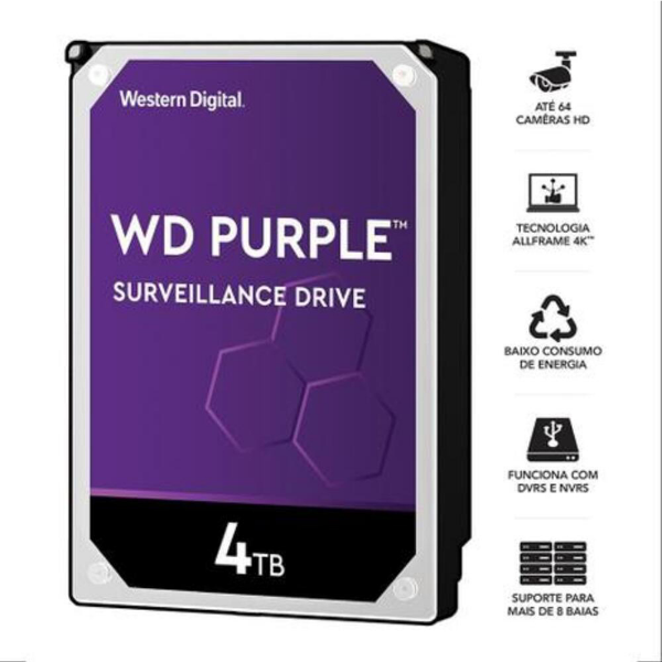 Imagem de HD WD Purple Surveillance 4TB 3.5" - WD43PURZ