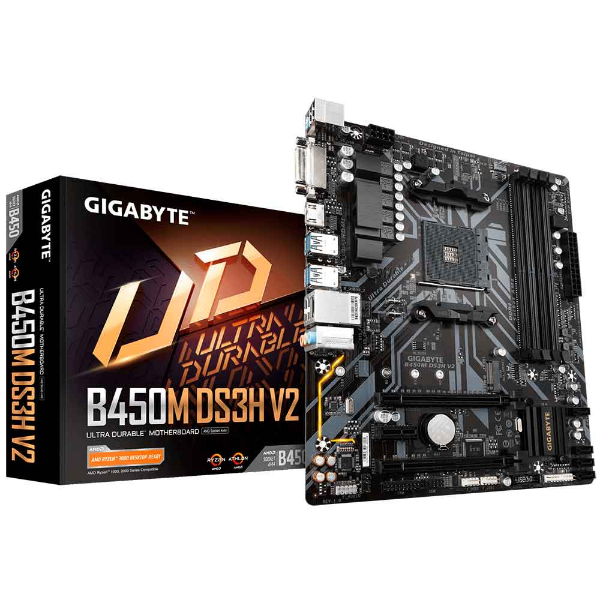 Imagem de Placa Mae Gigabyte B450M DS3H V2 R1.2, DDR4, AM4, Micro ATX