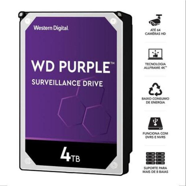 Imagem de HD WD Purple Surveillance 4TB 3.5 - WD43PURZ