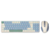 Imagem de Kit Mouse e Teclado Sem Fio Redragon BS-8772, Mecânico, ABNT2, USB - Creme e Azul - BS-8772 CB