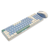 Imagem de Kit Mouse e Teclado Sem Fio Redragon BS-8772, Mecânico, ABNT2, USB - Creme e Azul - BS-8772 CB