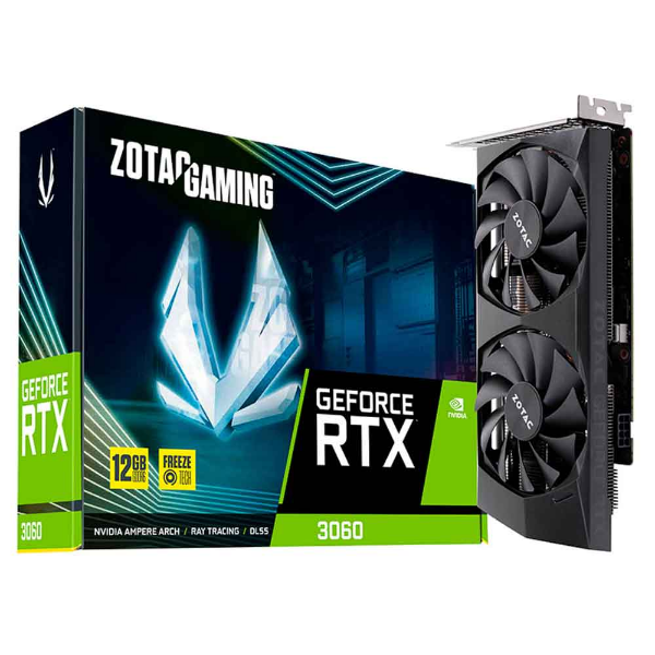 Imagem de Placa de Vídeo Zotac Gaming GeForce RTX 3060, 12GB, GDDR6, 192bits - ZT-A30600P-10M