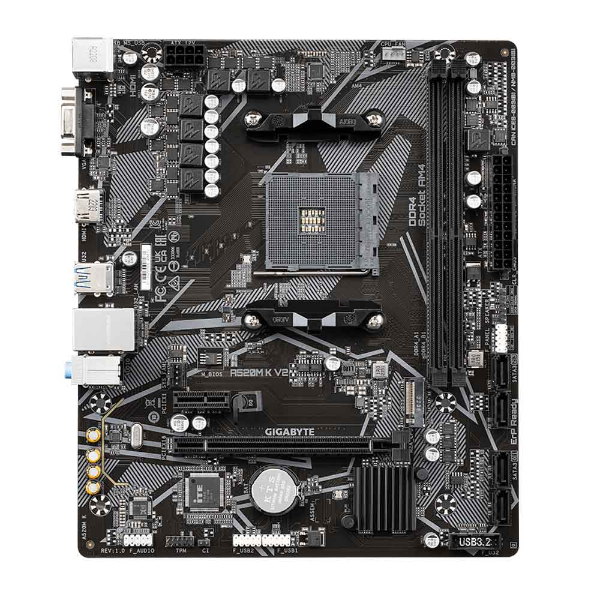 Imagem de Placa Mãe Gigabyte A520M K V2, DDR4, A4, Micro ATX