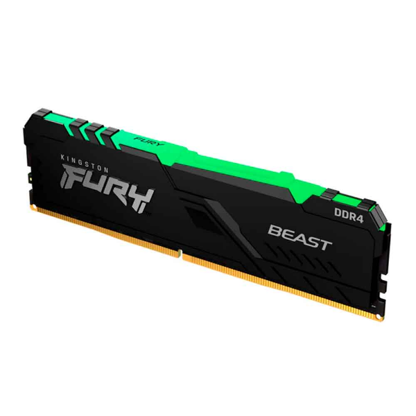 Imagem de Memória Kingston Fury Beast, 16GB, DDR4, 3600MHz, 1.35V, CL 18, RGB, Desktop - Black - KF436C18BB2A/16