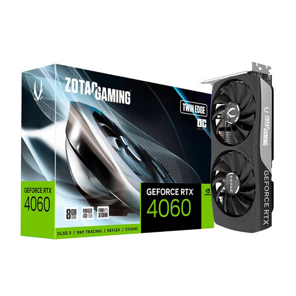 Imagem de Placa de Vídeo Zotac Gaming GeForce RTX 4060 Twin Edge OC, 8GB, GDDR6, 128bits - ZT-D40600H-10M