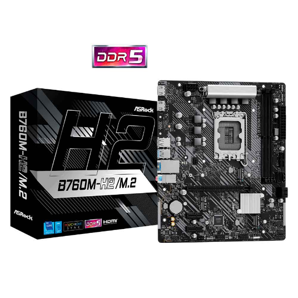 Imagem de Placa Mãe ASRock B760M-H2/M.2, DDR5, LGA1700, Micro ATX