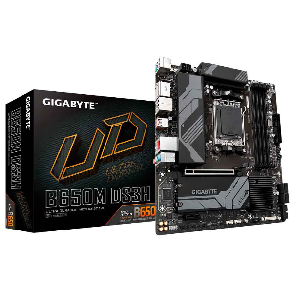 Imagem de Placa Mãe Gigabyte B650M DS3H R1.3, DDR5, AM5, Micro ATX