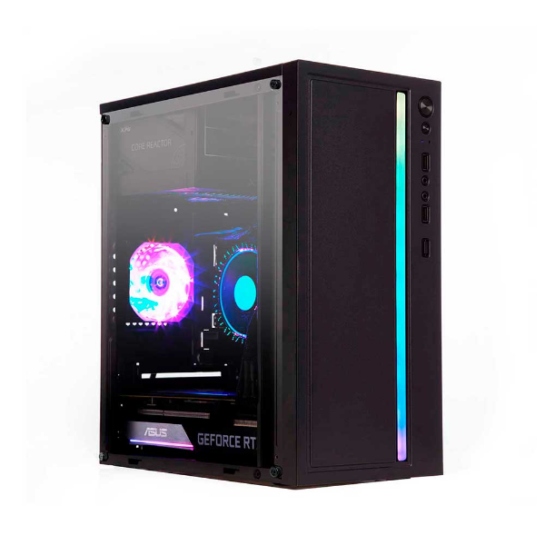 Imagem de GABINETE GAMER LIKETEC CRAFT DARK RGB SEM FAN MICRO ATX PRETO 2021