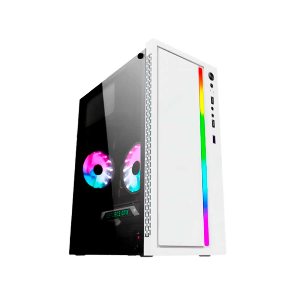 Imagem de GABINETE GAMER LIKETEC CRAFT SNOW RGB SEM FAN MICRO ATX BRANCO 2102