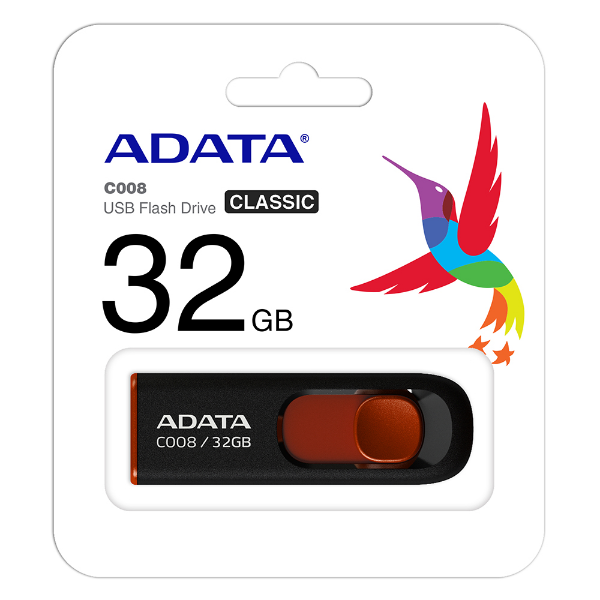 Imagem de Pendrive Adata Ac008-32gb Preto Vermelho Ac008-32g-Rkd