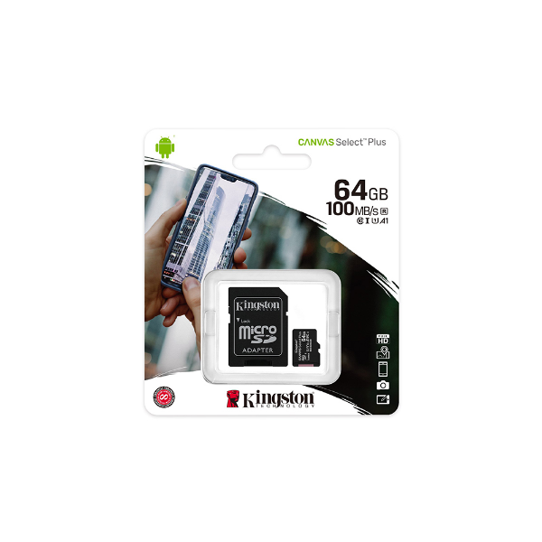 Imagem de Cartao Memoria Sd Kingston Canvas Selectplus Clas10uhsi 64gb