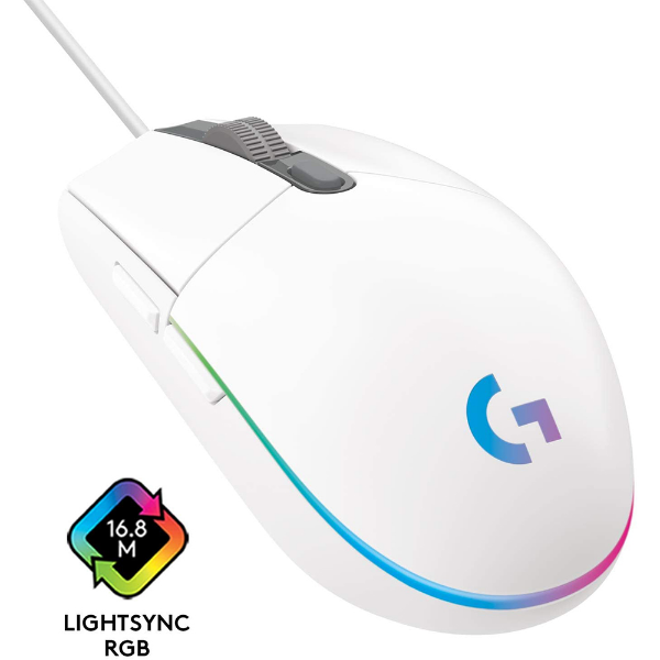 Imagem de Mouse Gamer Logitech G203 Lightsync - Branco - 910-005794