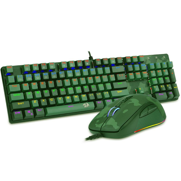 Imagem de Redragon Kit Teclado Mouse Gamer Redragon S108 Light Green