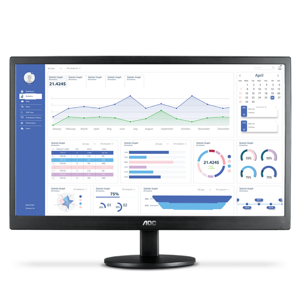 Imagem de Monitor 23,6p Aoc Led M2470swh2 Widescreen Wva 75hz Vga E Hdmi