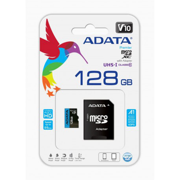 Imagem de Cartao Memoria Sd Adata Class 10uhs I 128gb Micro Adaptador