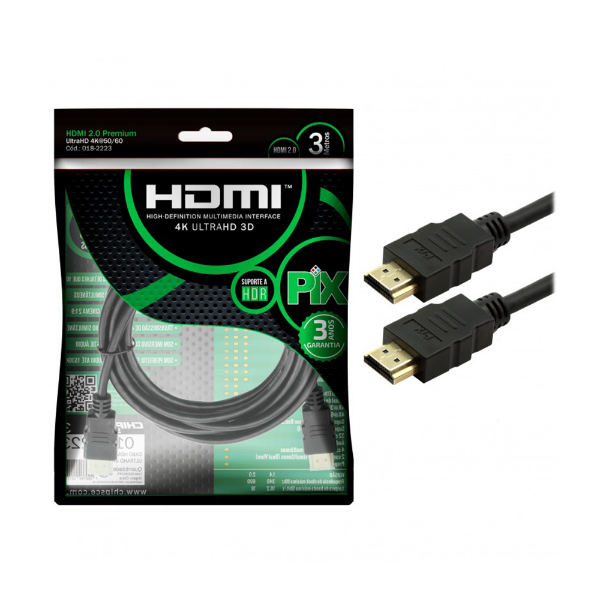 Imagem de Hdmi Adaptador Cabo Hdmi 19p Gold 3mts