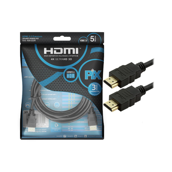 Imagem de Hdmi Adaptador Cabo Hdmi 19p Gold 5mts