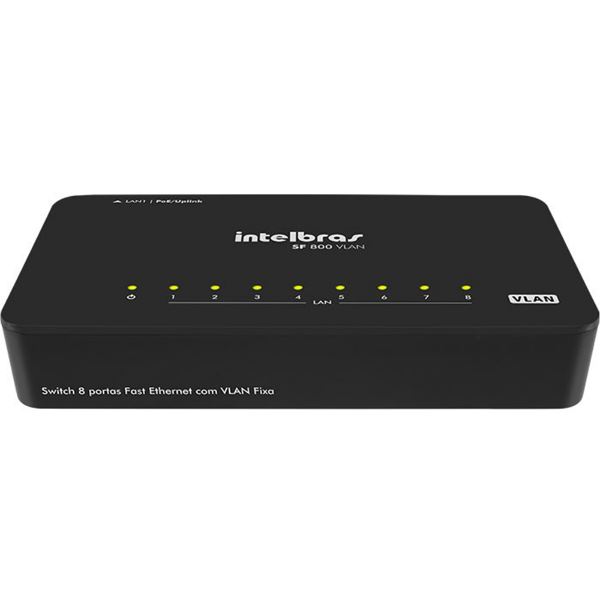 Imagem de Switch Intelbras SF 800 VLAN, 8P Fast Ethernet - 4760030