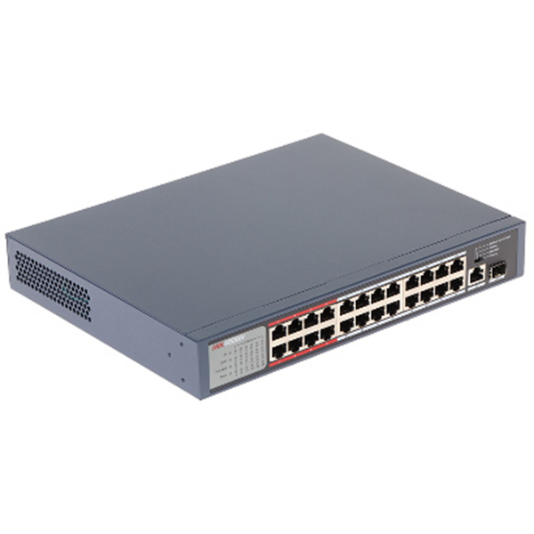 Imagem de Switch Hikvision Ds-3e0326p-E/M 26 Portas 24 Poe Ativo 802.3af/At 1 Uplink 1 Sfp