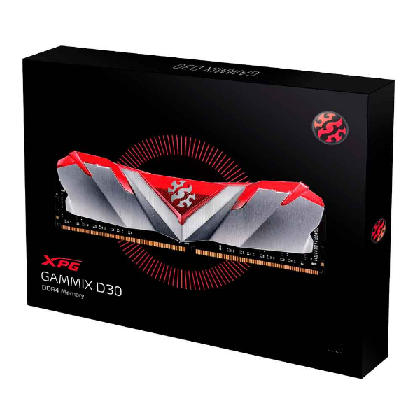 Imagem de Memoria Adata Xpg Gammix D30 8gb Ddr4 3200mhz Red - Ax4u32008g16a-Sr30