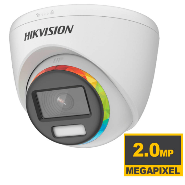 Imagem de Camera An 2mp Turret Dome Flex 2.8mm Metalica Colorvu Light 40m Ip68 Wdr 130 Db Ds-2ce72df8t-F(2.8mm) Hikvision