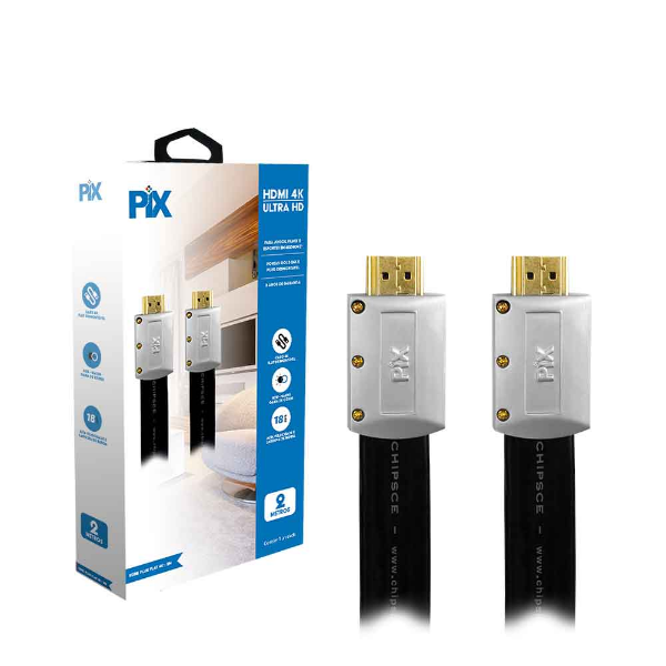 Imagem de Cabo Hdmi 2.0 - 4k Hdr 19p 2m Flat Desmontavel - 018-9822