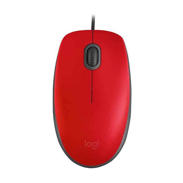 Imagem de Mouse Com Fio Usb Logitech M110 Silent - Vermelho - 910-006755