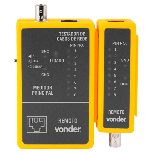 Imagem de Testador Cabos De Rede Rj45/Coaxial Vonder