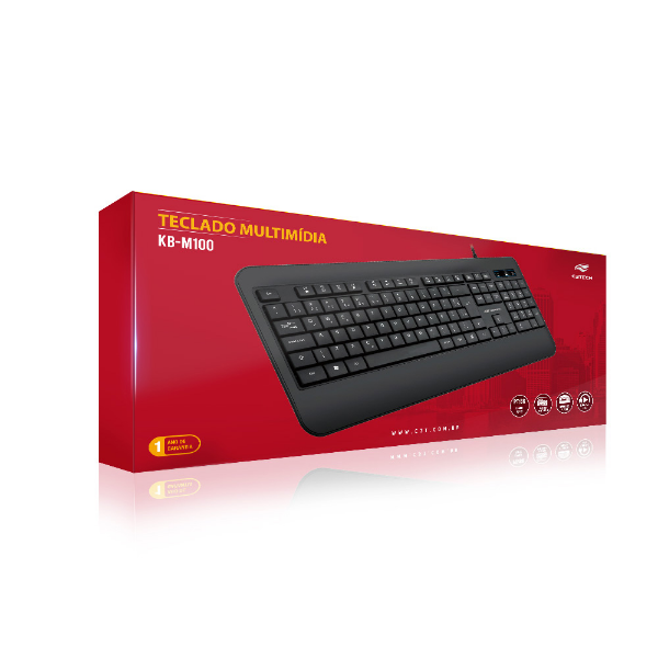 Imagem de Teclado C3tech Multimidia Usb Preto - Kb-M100bk