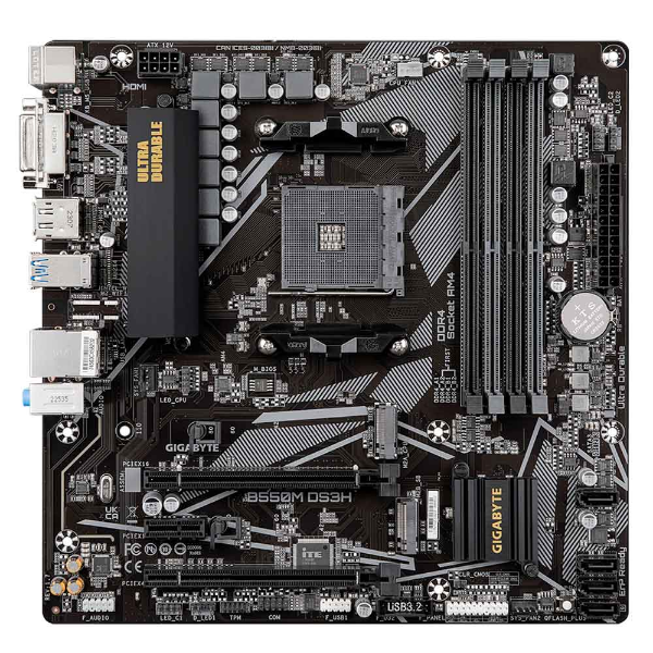 Imagem de Placa Mae Gigabyte B550M DS3H R1.7, DDR4, AM4, Micro ATX