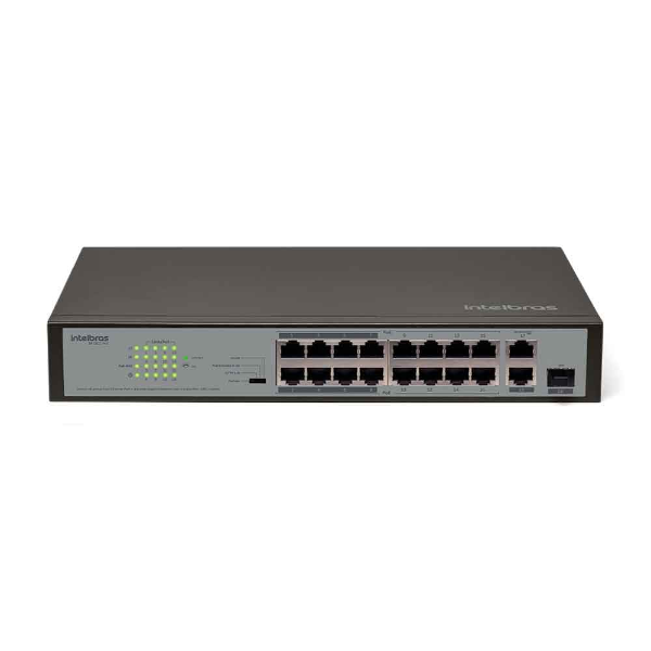 Imagem de Switch Intelbras SF 1821 PoE, 16P Fast Ethernet, 2P Gigabit, 1P SFP - 4760039