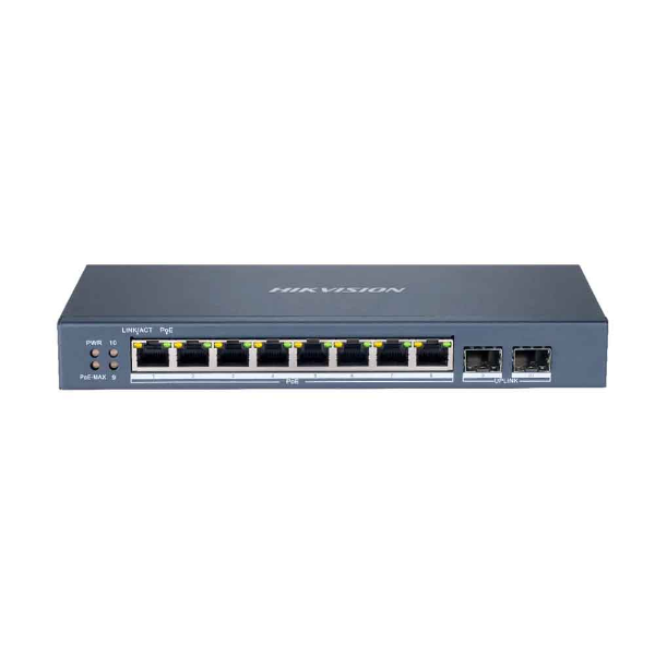 Imagem de Switch Hikvision Ds-3e1510p-Si 8 Portas Gigabit Poe 2 Portas Uplink 802.3 Af/At