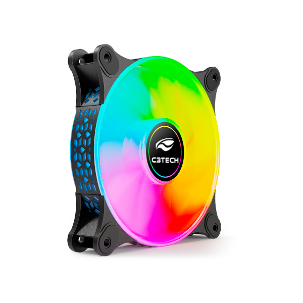 Imagem de COOLER FAN C3TECH F9-L160BK MULTICOR 12CM