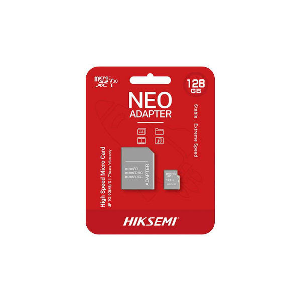 Imagem de Cartão de Memória microSD Hiksemi NEO HS-TF-C1, 128GB, MicroSDXC + Adaptador - HS-TF-C1/128G/ADAPTER