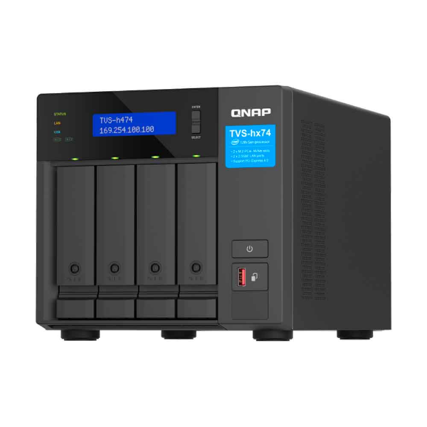 Imagem de STORAGE NAS QNAP 4 BAIAS INTEL PENTIUM GOLD G7400 2 CORE,3.7GHZ,8GB, 2x 2.5 GBE - TVS-H474-PT-8G-BR