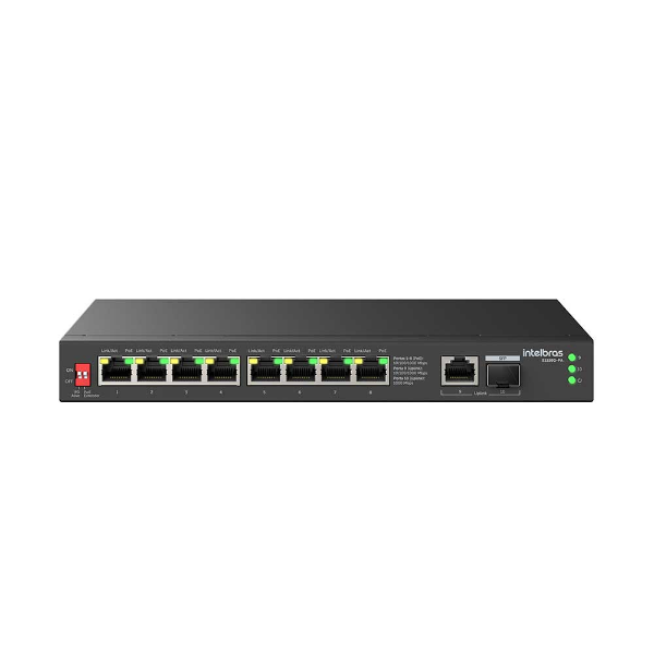 Imagem de Switch Intelbras S1110G-PA, 8P Gigabit Ethernet PoE, 2P Uplink Gigabit - 4760120