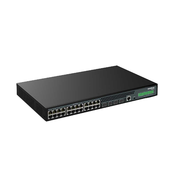 Imagem de Switch Gerenciável Intelbras S2328G-PA, 24P Gigabit Ethernet PoE, 4P SFP - 4760107