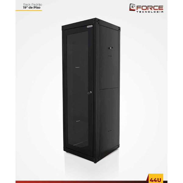 Imagem de RACK SERVIDOR GFORCE PADRAO 19 POL 44U X 570 PISO DESMONTAVEL VISOR DE ACRILICO PT