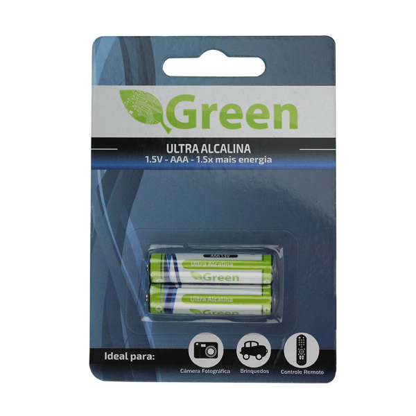 Imagem de Pilha Pilha Alcalina Ultra Aaa Lr03 Blister 2pcs Green