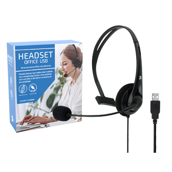 Imagem de Headset Office Chip Sce P/ Telefone E Computador Usb - 015-0101