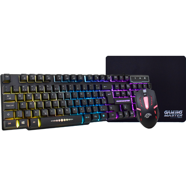 Imagem de Kit Mouse, Teclado E Mousepad K-Mex Km5228 Rgb +  Moa834 + Pad Fxx Preto - B3km5228u11cb1x