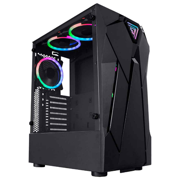 Imagem de Gabinete Gamer K-Mex Cg-01kf Reactor Infinite 01 Led Rgb Preto - Cg01kfrh0010b0x