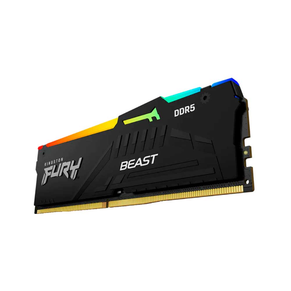 Imagem de Memoria Kingston Fury Beast Rgb 8gb Ddr5 5600mhz 1.25v Black Desktop - Kf556c40bba-8