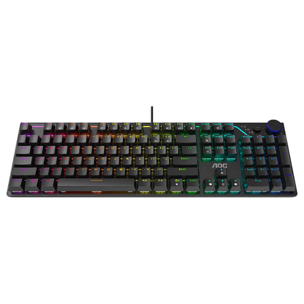 Imagem de TECLADO GAMER MECANICO AOC SWITCH RED RGB FULL GK530 RETO