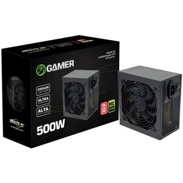 Imagem de FONTE BRAZIL PC ATX 500W REAL PFC ATIVO