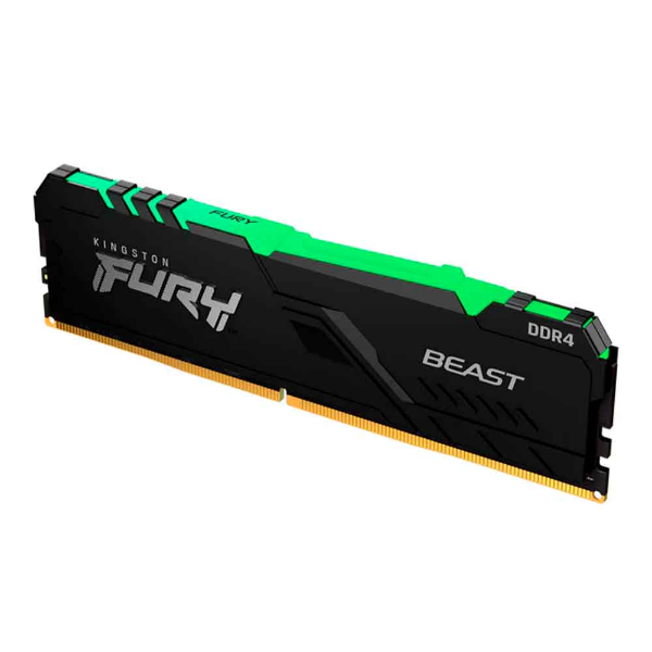 Imagem de MEMORIA KINGSTON FURY BEAST RGB 8GB DDR4 3200MHZ 1.35V BLACK DESKTOP - KF432C16BB2A/8